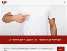 Tablet Screenshot of gppromowear.com